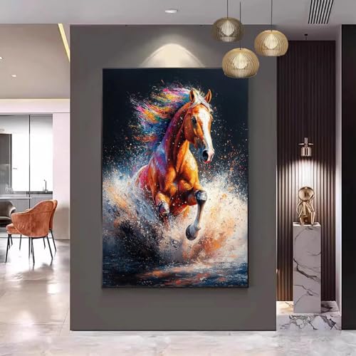 Malen Nach Zahlen Erwachsene Horse Malen Nach Zahlen Tier Malen Nach Zahlen ab 9 Jahre Mädchen, Malen Nach Zahlen Kinder DIY Bastelset Erwachsene,für Home Haus Deko Geschenke (Rahmenlos) 40x50cm C-89 von Gmeignl