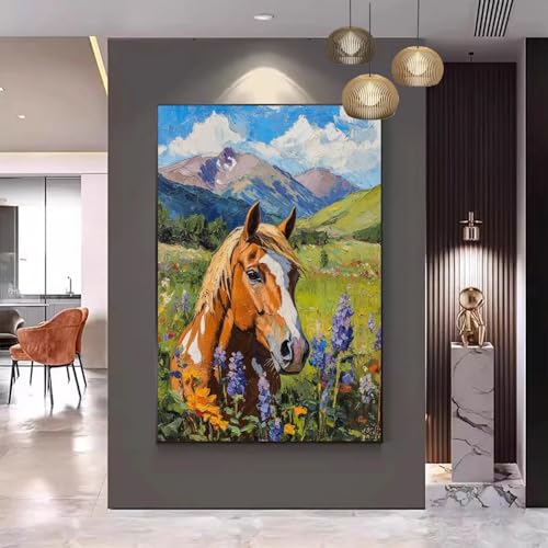 Malen Nach Zahlen Erwachsene Horse Malen Nach Zahlen Tier Malen Nach Zahlen ab 9 Jahre Mädchen, Malen Nach Zahlen Kinder DIY Bastelset Erwachsene ,für Home Haus Deko Geschenke (Rahmenlos) 30x40cm C-27 von Gmeignl