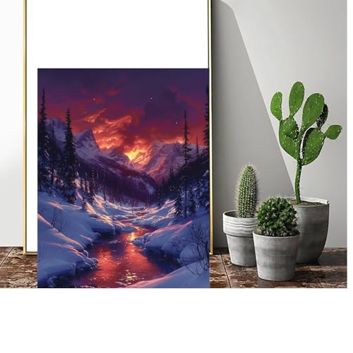 Malen Nach Zahlen Erwachsene Landschaft Malen Nach Zahlen kinder Winter Groß Malen-Nach-Zahlen DIY Set Erwachsene Anfänger Malen Nach Zahlen ab10 Jahre Mädchen mit Pinsel und Acrylfarben 60x80cm C-692 von Gmeignl