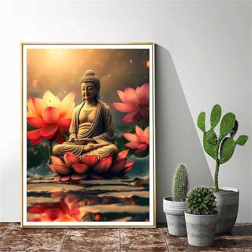 Malen Nach Zahlen Erwachsene Lotus Malen Nach Zahlen Zen Malen Nach Zahlen ab 9 Jahre Mädchen, Malen Nach Zahlen Kinder Bastelset Erwachsene ,für Home Haus Deko Geschenke (Rahmenlos) 35x45cm C-1057 von Gmeignl