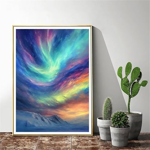 Malen Nach Zahlen Erwachsene Nordlicht Malen Nach Zahlen kinder Landschaft Groß Malen-Nach-Zahlen Set Erwachsene Anfänger Malen Nach Zahlen ab10 Jahre Mädchen mit Pinsel und Acrylfarben 40x50cm C-1041 von Gmeignl