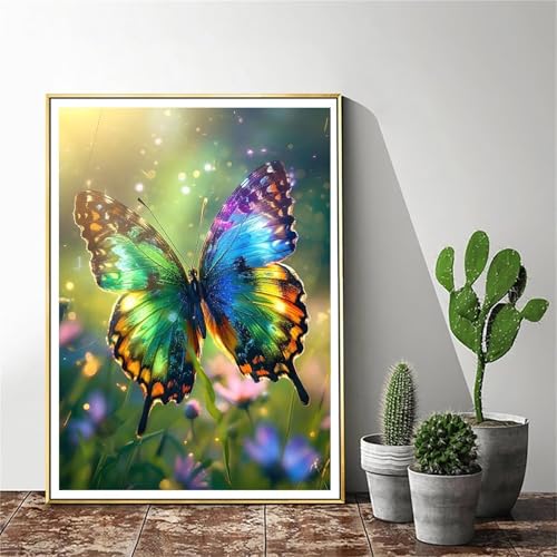 Malen Nach Zahlen Erwachsene Schmetterling Malen Nach Zahlen Blume Malen Nach Zahlen ab 9 Jahre Mädchen, Malen Nach Zahlen Kinder Bastelset Erwachsene ,für Home Haus Deko (Rahmenlos) 100x130cm C-1022 von Gmeignl