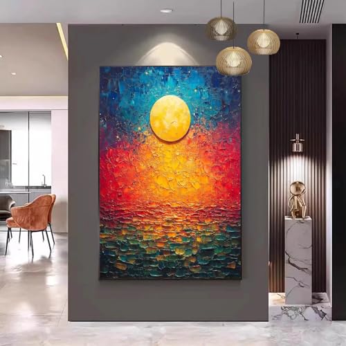 Malen Nach Zahlen Erwachsene Sonnenuntergang Malen Nach Zahlen kinder Farbe Groß Malen-Nach-Zahlen Set Erwachsene Anfänger Malen Nach Zahlen ab10 Jahre Mädchen ,Pinsel und Acrylfarben 100x130cm C-15 von Gmeignl