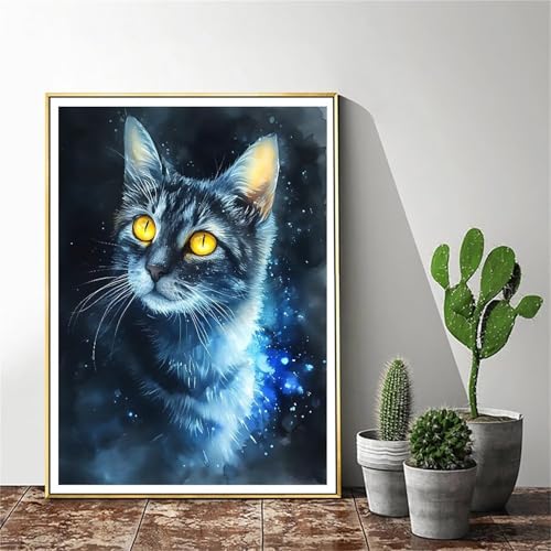 Malen Nach Zahlen Erwachsene Tier Malen Nach Zahlen Katze Malen Nach Zahlen ab 9 Jahre Mädchen, Malen Nach Zahlen Kinder Bastelset Erwachsene ,für Home Haus Deko Geschenke (Rahmenlos) 30x40cm C-1053 von Gmeignl