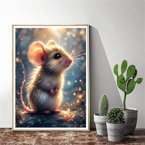 Malen Nach Zahlen Erwachsene Tier Malen Nach Zahlen Maus Malen Nach Zahlen ab 9 Jahre Mädchen, Malen Nach Zahlen Kinder Bastelset Erwachsene,für Home Haus Deko Geschenke (Rahmenlos) 50x70cm C-1068 von Gmeignl