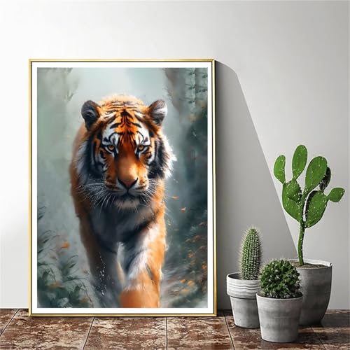 Malen Nach Zahlen Erwachsene Tier Malen Nach Zahlen Tiger Malen Nach Zahlen ab 9 Jahre Mädchen, Malen Nach Zahlen Kinder Bastelset Erwachsene,für Home Haus Deko Geschenke (Rahmenlos) 100x130cm C-1070 von Gmeignl