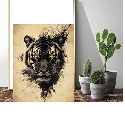 Malen Nach Zahlen Erwachsene Tier Malen Nach Zahlen Tiger Malen Nach Zahlen ab 9 Jahre Mädchen, Malen Nach Zahlen Kinder Bastelset Erwachsene ,für Home Haus Deko Geschenke (Rahmenlos) 60x80cm C-730 von Gmeignl