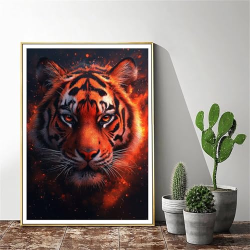 Malen Nach Zahlen Erwachsene Tier Malen Nach Zahlen kinder Tiger Groß Malen-Nach-Zahlen DIY Set Erwachsene Anfänger Malen Nach Zahlen ab 9/10 Jahre Mädchen mit Pinsel und Acrylfarben 50x70cm C-565 von Gmeignl