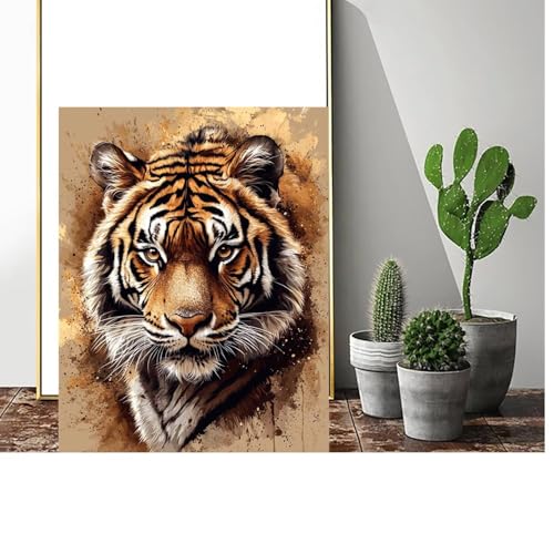 Malen Nach Zahlen Erwachsene Tiger Malen Nach Zahlen Tiger Malen Nach Zahlen ab 9 Jahre Mädchen, Malen Nach Zahlen Kinder Bastelset Erwachsene ,für Home Haus Deko Geschenke (Rahmenlos) 100x130cm C-704 von Gmeignl