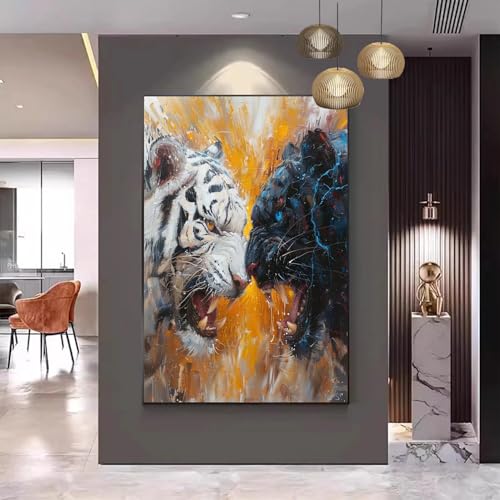 Malen Nach Zahlen Erwachsene Tiger Malen Nach Zahlen kinder Leopard Groß Malen-Nach-Zahlen DIY Set Erwachsene Anfänger Malen Nach Zahlen ab10 Jahre Mädchen mit Pinsel und Acrylfarben 100x130cm C-195 von Gmeignl