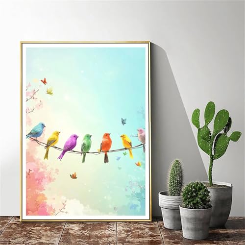 Malen Nach Zahlen Erwachsene Vogel Malen Nach Zahlen kinder Tier Groß Malen-Nach-Zahlen DIY Set Erwachsene Anfänger Malen Nach Zahlen ab 9/10 Jahre Mädchen mit Pinsel und Acrylfarben 60x80cm C-671 von Gmeignl