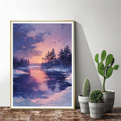 Malen Nach Zahlen Erwachsene Winter Malen Nach Zahlen kinder Landschaft Groß Malen-Nach-Zahlen DIY Set Erwachsene Anfänger Malen Nach Zahlen ab10 Jahre Mädchen mit Pinsel und Acrylfarben 35x45cm C-680 von Gmeignl