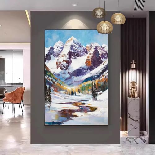 Malen Nach Zahlen Erwachsene Winter Malen Nach Zahlen kinder Landschaft Groß Malen-Nach-Zahlen DIY Set Erwachsene Anfänger Malen Nach Zahlen ab10 Jahre Mädchen mit Pinsel und Acrylfarben 70x90cm C-222 von Gmeignl