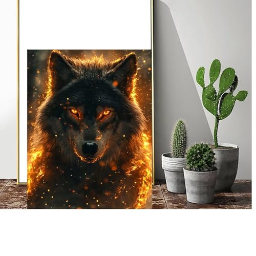 Malen Nach Zahlen Erwachsene Wolf Malen Nach Zahlen Tier Malen Nach Zahlen ab 9 Jahre Mädchen, Malen Nach Zahlen Kinder Bastelset Erwachsene ,für Home Haus Deko Geschenke (Rahmenlos) 90x120cm C-715 von Gmeignl