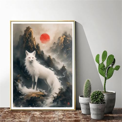 Malen Nach Zahlen Erwachsene Wolf Malen Nach Zahlen kinder Landschaft Groß Malen-Nach-Zahlen DIY Set Erwachsene Anfänger Malen Nach Zahlen ab10 Jahre Mädchen mit Pinsel und Acrylfarben 30x40cm C-1078 von Gmeignl