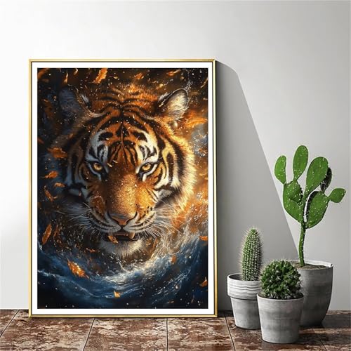 Malen Nach Zahlen Tier Malen Nach Zahlen Erwachsene Tiger Malen Nach Zahlen kinder Paint by Numbers Handgemalt ölgemälde Mit Pinseln und Acrylfarbe kreativ Set für Erwachsene (Rahmenlos) 40x50cm C-400 von Gmeignl