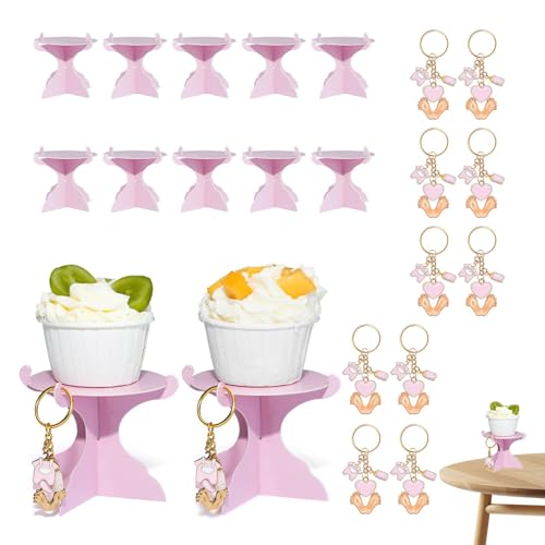 Gmokluytw Baby-Party-Schlüsselanhänger-Set | Fuß-Schlüsselanhänger, Cupcake-Halter, 12 x Cupcake-Präsentationsständer, Schlüsselanhänger-Set, Partyzubehör, Party-Dekorationen von Gmokluytw