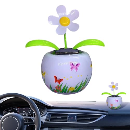 Gmokluytw Blumen-Wackelköpfe für Auto-Armaturenbrett | Schüttelblume Solar-Ornament | Lebendige Solarenergie schüttelnde Blume Ornament für Tischdekoration von Gmokluytw