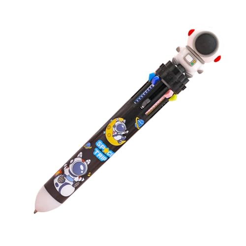 Gmokluytw Druckkugelschreiber, farbige Kugelschreiber | Mehrfarbiger 10-in-1-Kugelschreiber mit Cartoon-Astronauten - 0,5 mm einziehbarer Tintenstift, Schreibwaren zum Notieren von Gmokluytw