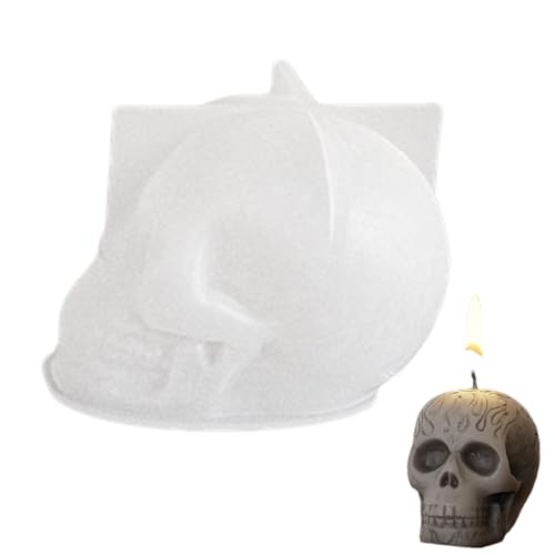 Gmokluytw Totenkopf-Harzform – Halloween-Kerzenform | Silikon-Totenkopf-Formen für Epoxidharz, Kerze, Eiswürfel, 3D-Harzformen für Harz-Kunsthandwerk, Halloween-Heimdekoration von Gmokluytw