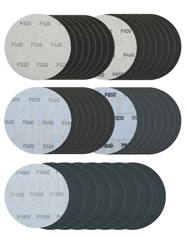 115mm Schleifpapier(Körnung 320/400/600/800/1000), Schleifscheiben 115mm Klett Nass und Trocken Schleifblätter für Auto Lackarbeiten Polieren(40 Stück) von Gmozkrn