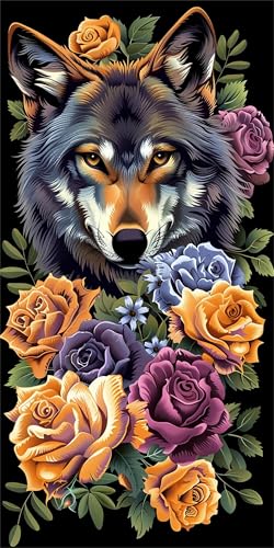 Diamond Painting Blume Diamond Painting Kinder Loup DIY 5D Full Drill Crystal Art Mosaikherstellung Stickerei Basteln Set, für Zimmer Deko Schlafzimmer, Geschenke für Frauen, Leinwand 40x80cm X-745 von Gnulguxo