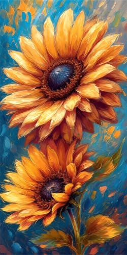 Diamond Painting Blume Diamond Painting Kinder tournesol DIY Full Drill Crystal Art Mosaikherstellung Stickerei Basteln Set, für Zimmer Deko Schlafzimmer, Geschenke für Frauen, Leinwand 50x100cm X-933 von Gnulguxo