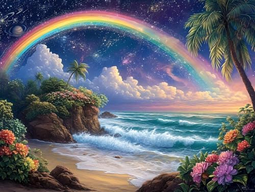 Diamond Painting Set Erwachsene, 5D Full Diamant Painting Bilder Strand Regenbogen Diamond Painting kinder , DIY Diamantmalerei Basteln Bilder Arts als Geschenk für Home Wand Décor 100x150cm A-131 von Gnulguxo