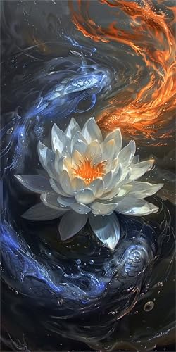 Diamond Painting Traum Diamond Painting Kinder lotus DIY 5D Full Drill Crystal Art Mosaikherstellung Stickerei Basteln Set, für Zimmer Deko Schlafzimmer, Geschenke für Frauen, Leinwand 40x80cm X-757 von Gnulguxo