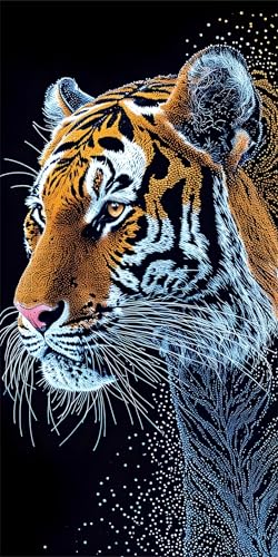 Diamond Painting Traum Diamond Painting Kinder tigre DIY 5D Full Drill Crystal Art Mosaikherstellung Stickerei Basteln Set, für Zimmer Deko Schlafzimmer, Geschenke für Frauen, Leinwand 40x80cm X-753 von Gnulguxo