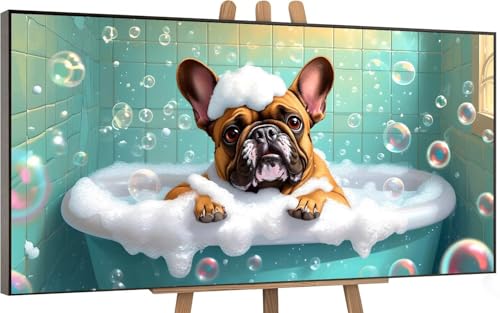 Malen Nach Zahlen Erwachsene Hund Malen Nach Zahlen Tier Paint by Numbers for Adults Anfänger DIY Leinwand Art Set mit Faltenfreie Leinwand und Pinseln Pigment, Zimmer Deko Wohnzimmer, 40x80cm M-1 von Gnulguxo