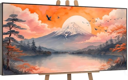 Mont Fuji Peinture par Numero Adulte, DlY Peinture Numero Enfant Coucher de soleil, Loisirs Créatifs Adultes Paint by Numbers Kits avec Dessin de Pigment Acrylique, Decoration Murale 100x200cm B-1 von Gnulguxo