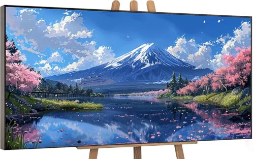 Mont Fuji Peinture par Numero Adulte, DlY Peinture Numero Enfant scène, Loisirs Créatifs Adultes Paint by Numbers Kits avec 3 Pinceaux de Dessin de Pigment Acrylique, Decoration Murale 100x200cm L-1 von Gnulguxo