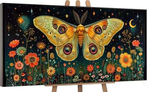 Schmetterling Malen Nach Zahlen Erwachsene, Blume Malen Nach Zahlen Kinder,DIY Set Erwachsene Anfänger,Handgemalt Ölgemälde Leinwand mit 3 Pinseln und Acrylfarben Zimmer Deko Wohnzimmer,80x160cm H-146 von Gnulguxo