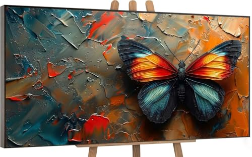 Schmetterling Malen Nach Zahlen Erwachsene, Farbe Malen Nach Zahlen Kinder,DIY Set Erwachsene Anfänger, Handgemalt Ölgemälde Leinwand mit 3 Pinseln und Acrylfarben Zimmer Deko Wohnzimmer,30x60cm H-137 von Gnulguxo