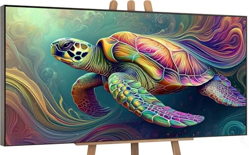 Tortues de mer Peinture par Numero Adulte, DlY Peinture Numero Enfant abstrait, Loisirs Créatifs Adultes Paint by Numbers Kits avec Dessin de Pigment Acrylique, Decoration Murale Cadeau 100x200cm L-1 von Gnulguxo