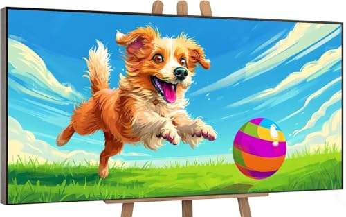 chien Peinture par Numero Adulte, DlY Peinture Numero Enfant animal, Loisirs Créatifs Adultes Paint by Numbers Kits avec 3 Pinceaux de Dessin de Pigment Acrylique, Decoration Murale 100x200cm L-1 von Gnulguxo