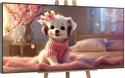 chien Peinture par Numero Adulte, DlY Peinture Numero Enfant fleur, Loisirs Créatifs Adultes Paint by Numbers Kits avec 3 Pinceaux de Dessin de Pigment Acrylique, Decoration Murale 100x200cm W-1 von Gnulguxo