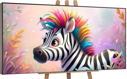 zèbre Peinture par Numero Adulte, DlY Peinture Numero Enfant animal, Loisirs Créatifs Adultes Paint by Numbers Kits avec 3 Pinceaux de Dessin de Pigment Acrylique, Decoration Murale 70x140cm M-1 von Gnulguxo