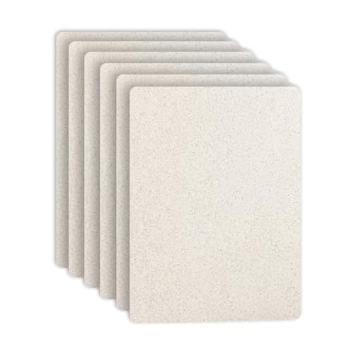 Go Practic Schneidematte Schneidebretter Set 6 Stück Kunststoff Küchenbrett Spülmaschinenfest Beige von Go Practic