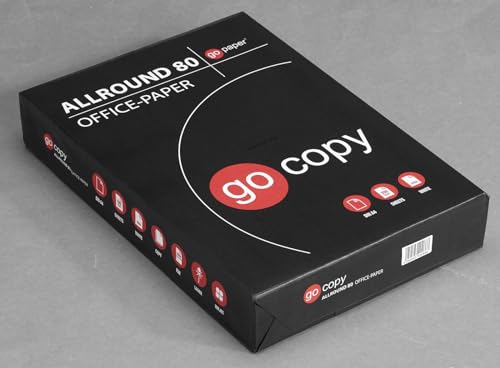 Allround 80g/m² Kopierpapier Hochweiß 2500 Blatt (5x 500 Blatt) von GoCopy