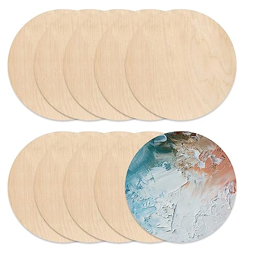 Gobesty Holzplatte Rund, 10 Stück Holzscheibe, Runde Holzscheiben 25cm Durchmesser, Holzplatten Deko Holzkreise zum Basteln, Aufhängen, als Deko, Anhänger, Tür Schilder, Plaketten von Gobesty