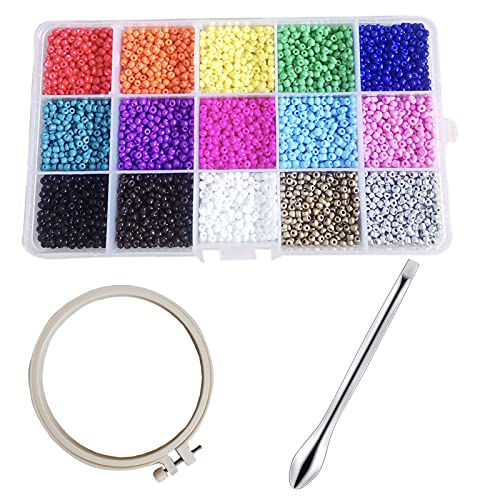 Gocelyn 3mm 8/0 Bunte Regenbogen Glas Rocailles Lose Perlen Taille Perlen Mini Perlen für DIY Handwerk Armband Herstellung Sommer Meer Perlen Weben Kleidung Dekorationen von Gocelyn