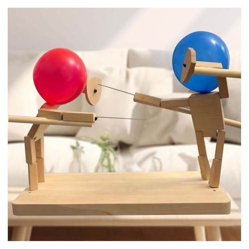 2-Spieler-Ballon-Bambus-Mann-Kampfspiel, Ballon-Brawler-Spiel, Ballonspiel, handgefertigtes Holzzaun-Puppen-Set für spannende Ballonschlachten, schnelles Partyspiel (30 cm x 3 mm) von Godemmio