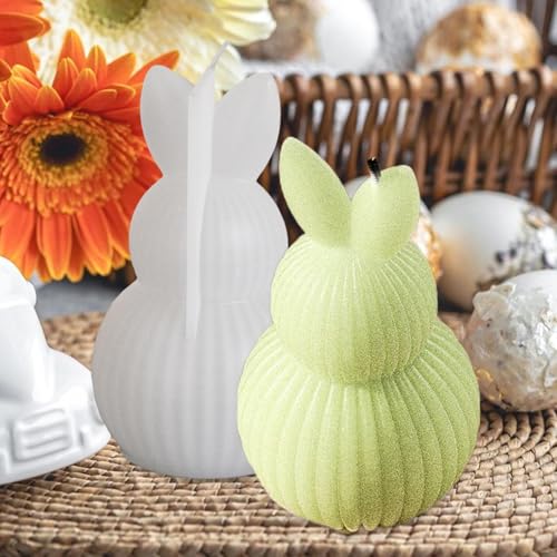 Ostern Kaninchen Silikonform, Silikonformen Gießformen Ostern, 3D Osterhase Silikonform Kerzenformen Ostern Kaninchen, Kerzenform Silikon Für Tortendeko Ostergeschenke von Godpqiui