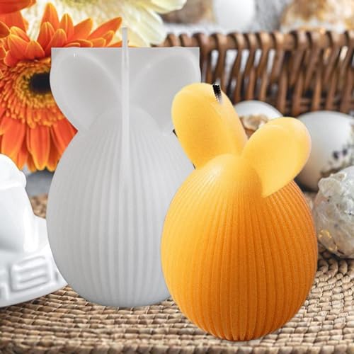 Ostern Kaninchen Silikonform, Silikonformen Gießformen Ostern, 3D Osterhase Silikonform Kerzenformen Ostern Kaninchen, Kerzenform Silikon Für Tortendeko Ostergeschenke von Godpqiui