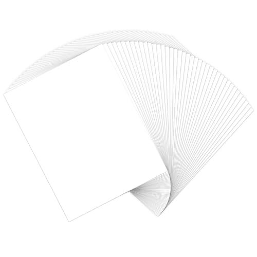 Goefun 50 Blatt weißes Kartonpapier für Einladungen, Speisekarten, Hochzeiten, DIY-Karten (300 g/m²) von Goefun