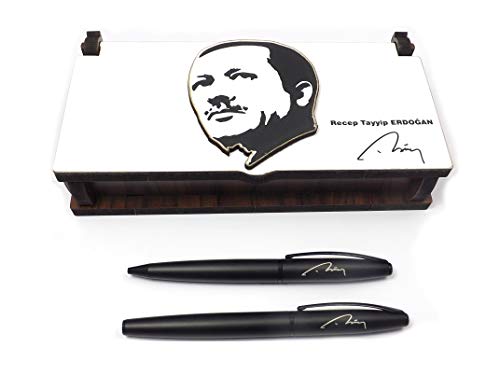 Gök-Türk Schatulle aus Holz mit 2 Kugelschreiber Recep Tayyip Erdogan Türkei (ohne Gravur) von Gök-Türk