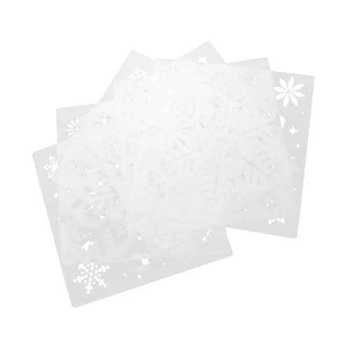 6st Malvorlage Schneeflocken-zeichnungsschablone Weihnachtsschneeflockenschablonen Malschablonen Weihnachtsschneeflockenform Wiederverwendbare Weihnachtsschablonen Weiß Pp Gogogmee von Gogogmee