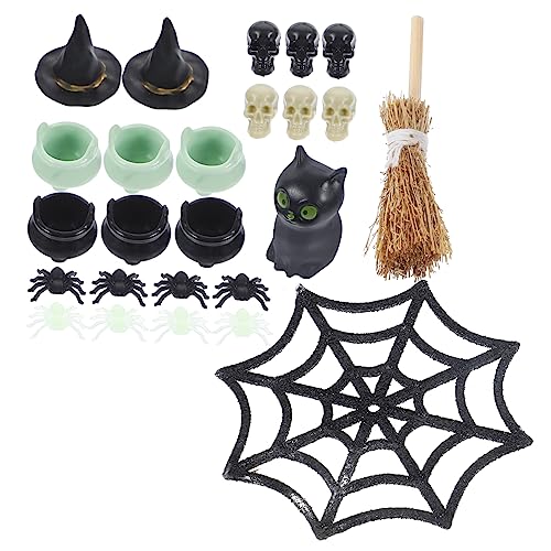 Gogogmee 1 Satz Halloween-wohndekoration Halloween-miniaturornament Figur Miniatur-hexenhüte Miniaturschädel Mini-hexenmütze-dekor Hexenhut-miniaturen Miniatur-ornamente Autoschmuck Plastik von Gogogmee